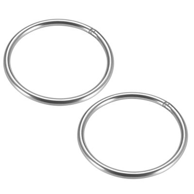 2pcs Stainless Steel O Ring 30/40/50/60/79/80/90/100mm Inner Diameter 3-8mm Thickness Strapping Welded Round Rings