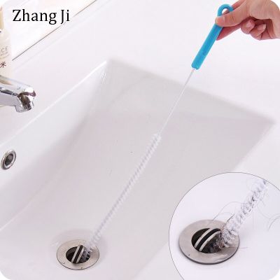 Zhang Ji แปรงทำความสะอาดท่อระบายน้ำทำความสะอาดท่ออ่างน้ำห้องน้ำห้องครัวแบบยืดหยุ่น71ซม. อุปกรณ์กำจัดเส้นผมที่ขุดลอกเหล็กท่อระบายน้ำ PP