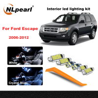 NLpearl 13Pcs Canbs LED ไฟเก๋งสำหรับฟอร์ดเอสเคป2006-2009 2010 2011 2012แผนที่หีบฝาทรงโค้งชุดอัพเกรดอุปกรณ์เสริมรถยนต์ประตูใบอนุญาต