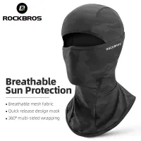ROCKBROS Full Face Mask UV Sun Protection Cycling Mask Summer Balaclava Hat Bike Scarf Breathable Motorcycle Face Masks Ice Silk Outdoor Cycling Headgear
