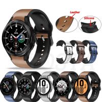 Silicone Pasted Leather Watch Band for Samsung Galaxy Watch 4 44mm/Samsung Galaxy Watch 4 Classic 42mm/Samsung Galaxy Watch 4 40mm/Samsung Galaxy Watch 4 Classic 46mm