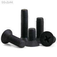 M2.5 M3 M4 Black Nylon Countersunk Head Screws Plastic Phillips Flat Machine Screw Length 5-25mm x 20/50Pcs