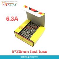 ♈ 100pcs/box 5x20mm 6.3A 250V Fast fuse 5x20 F6.3A 6300mA 250V Glass Fuse 5mmx20mm New and original