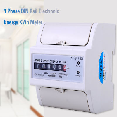 1 Phase 2 Wire DIN Rail Electronic Energy KWh Meter Single Phase 4P Measurer Rail Table