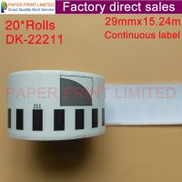 20 Rolls Brother Compatible DK-22211 Continuous DK-2211 White Film Label 29mm*30.48M Etiquette Adhesive Sticker