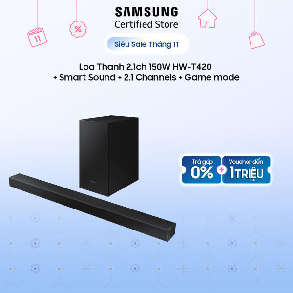 Loa Thanh Bluetooth Samsung 2.1ch 150W HW-T420 | Siêu trầm tích hợp