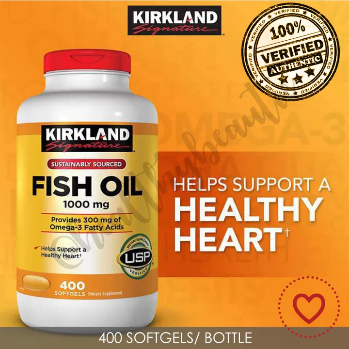 Kirkland Signature FISH OIL 1000 mg 400 SOFTGELS (100 AUTHENTIC