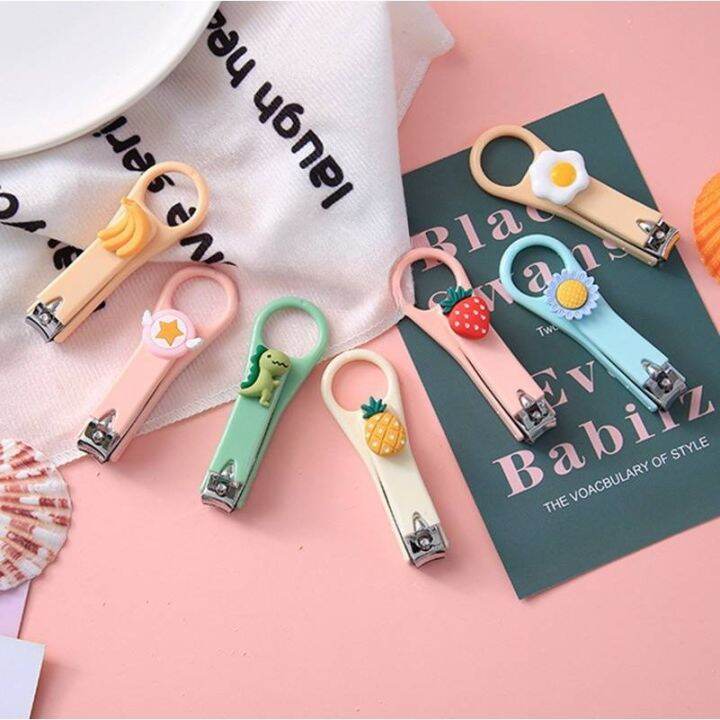 พร้อมส่ง-กรรไกรตัดเล็บ-กรรไกรตัดเล็บพกพา-ลายการ์ตูน-ผลไม้-ดอกไม้-น่ารัก