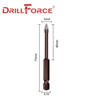 Drillforce Cross Hex ดอกเจาะกระเบื้องบิตดอกสว่านหัวเพชรที่เปิดหลุมคอนกรีต4ใบมีดดอกคาร์ไบด์ดอกสว่านเจาะ3/4/5/6/8/10/12มม.