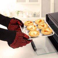 High Temperature Resistant Gloves Baking Grilling Heat Insulation Oven BBQ Microwave Oven Scald Resistant Gloves Kitchen Gloves Potholders  Mitts   Co