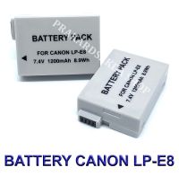 (แพ็คคู่2ชิ้น) LP-E8 / LPE8 แบตเตอรี่สำหรับกล้องแคนนอน Camera Battery For Canon EOS 550D,600D,650D,700D,Rebel T2i,T3i,T4i,T5i,Kiss X4,X5,X6i,X7i BY PRAKARDSAKDA SHOP