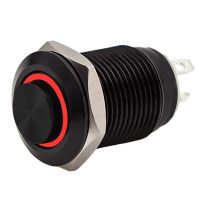 【DT】hot！ 12mm without Fixatio Instant Aluminum ON OFF with Illuminated Car Pushbutton 6V 12V 24V 110V 220V