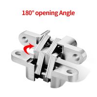 304 Stainless Steel Hidden Hinges Seven Size Invisible Concealed Folding Door Hinge For Kitchen Furniture Hardware