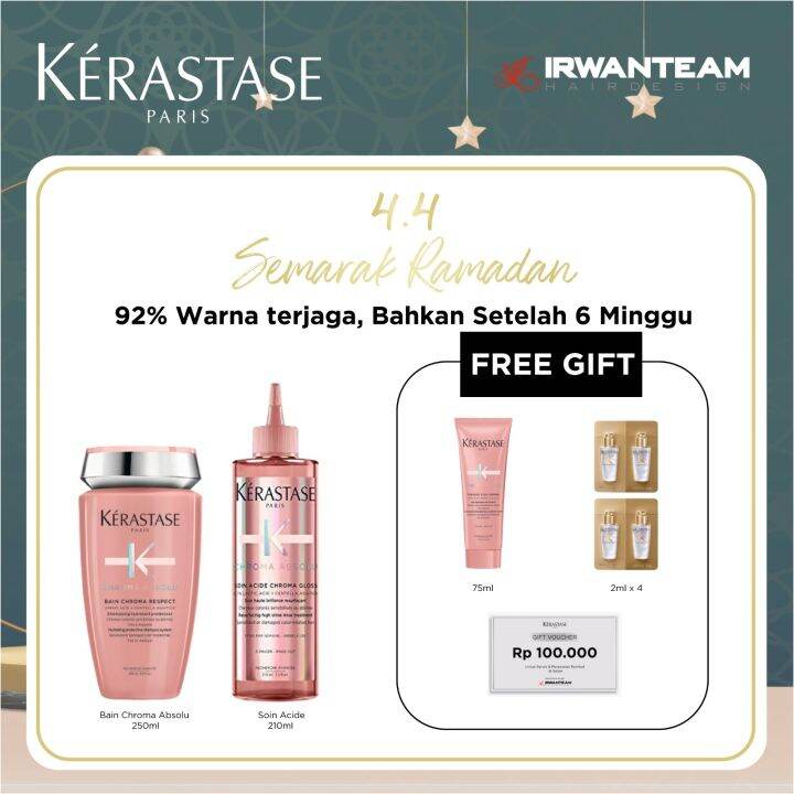Kerastase Chroma Absolu Color Care Duo Shampoo & Serum Rambut Diwarnai