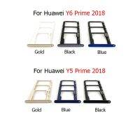 ที่ใส่ถาดซิมช่องเสียบบัตรสำหรับ Huawei Y5 Y6 Prime 2018อะไหล่ทดแทนที่ใส่ถาดถาด SD การ์ด