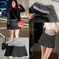 ❣☾﹊ พร้อมส่ง?SCULPTOR APPAREL SKIRT? (SM 420฿ฟรีส่ง) กระโปรงสั้น ขอบเอวดีไซน์ยางยืดสปอร์ต ทอเป็นลายแบรนด์ดัง valen wg.we