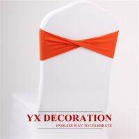 New Design Crooked Lycra Band Spandex Chair Sash Tie Bow For Banquet Wedding Decoration