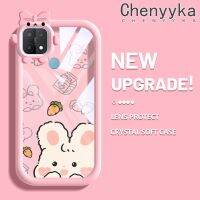 เคส Chenyyka สำหรับ OPPO A15 A35 A15s เคส4G ลายการ์ตูนกระต่ายแครอทสีสันสดใสน่ารักมอนสเตอร์ตัวน้อยเลนส์กล้องถ่ายรูปแบบนิ่มซิลิโคนเคสใสกันกระแทกแบบใสเคสป้องกันง่าย