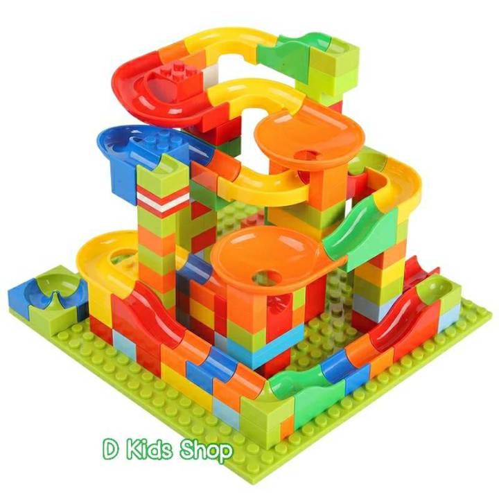 d-kids-ตัวต่อรางลูกแก้ว-165-ชิ้น-ชุดตัวต่อพร้อมเพลท-slide-blocks-165-piece-ของเล่นฝึกทักษะ-ของเล่นเด็ก