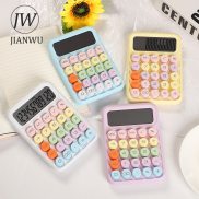 Jianwu màu kẹo dễ thương khóa cơ 12 chữ số máy tính pin sáng tạo máy tính