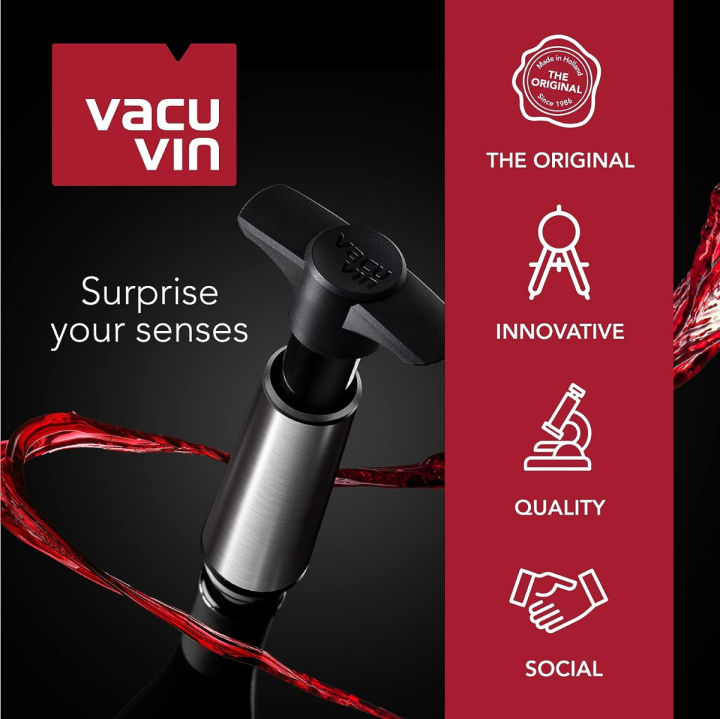 vacu-vin-wine-saver-pump-black-with-vacuum-wine-stopper-keep-your-wine-fresh-for-up-to-10-days-1-pump-8-stoppers-2-gray-amp-6-multi-reusable-made-in-the-netherlands