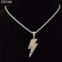 Men HipHop Lightning Pendant Necklace Women choker Necklaces Hip Hop Iced Out jewelry fashion Charm pendants