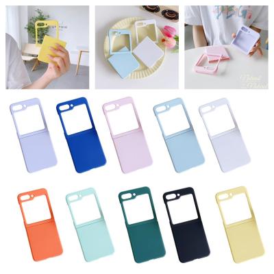 Solid Color Macaron Matte Hard Phone Case Simplicity Plastic Proctive Zflip5 Suitable Folding Screen Case For Galaxy S3T3