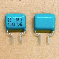 [? จำนวน 200ตัว ?] Capacitor ค่า 104J (104 , 400v.) ไมล่า ตัวสีเขียว