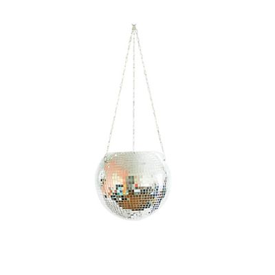 Mirror Reflector Garden Pots Planters Disco Ball Outdoor Flower Pots Rope Mirror Hanging Basket Wall Home Room Garden