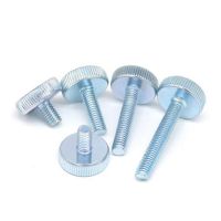 1/2/5pcs M3 M4 M5 M6 M8 M10 GB835 Knurl Flat Head Hand Tighten Thumb Screw Curtain Wall Glass Thumbscrew Adjust Toolless A2