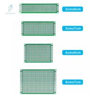 SUNANNE แผ่นไฟเบอร์กลาส DIY 2X8ซม. ขนาด5X7 4X6 3X7 2X8ซม. แผงวงจรสองด้านโพรโทบอร์ดสำหรับใช้ทดลอง PCB พิมพ์ขนมปังแผงวงจรแผ่นตัดขนมปัง