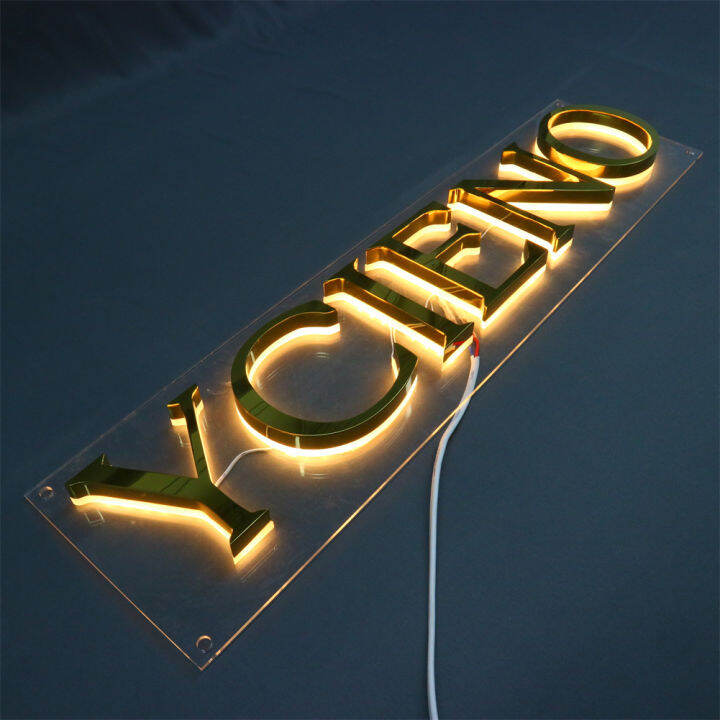 Kelly Backlit Stainless Sign Company Storefront Outdoor Channel Large