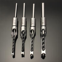 4pc / ชุด HSS Twist Drill Bits งานไม้ Drill Tools ชุด Set Square Auger Mortising Chisel Drill Set Square Hole Extended Saw