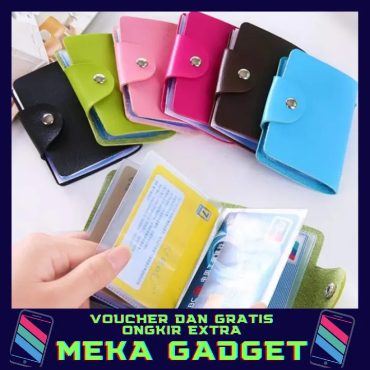 Dompet Kartu Nama Pria Wanita Kulit 12 Slot Cewek Cowok Card Holder