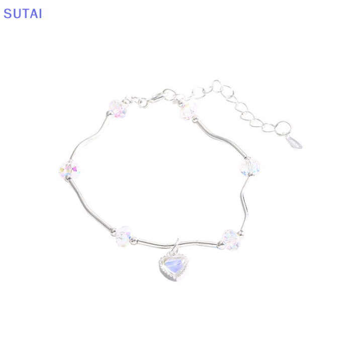 lowest-price-sutai-สร้อยข้อมือคริสตัลรูปหัวใจและคริสตัลสีสันสดใสสำหรับเป็นของขวัญสำหรับแฟนสาว