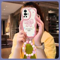 dustproof youth Phone Case For VIVO X70 Pro flower For Girls Love bracelet texture Wave border Soft originality lovely