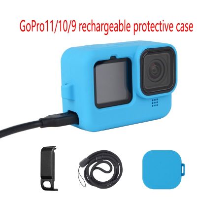 ปลอกกล้องซิลิโคน + ที่ฝาปิดเลนส์สำหรับเคส Gopro Hero 11กรอบกันกระแทกอุปกรณ์เสริมสำหรับ Gopro 10 9กล้องแอคชั่นแคมเมรา