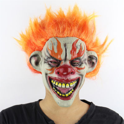 Joker Latex With Hair Terrifier Clown หน้ากากคอสเพลย์สยองขวัญ Full Head ชุดฮาโลวีนอุปกรณ์เสริม Carnival Party Props