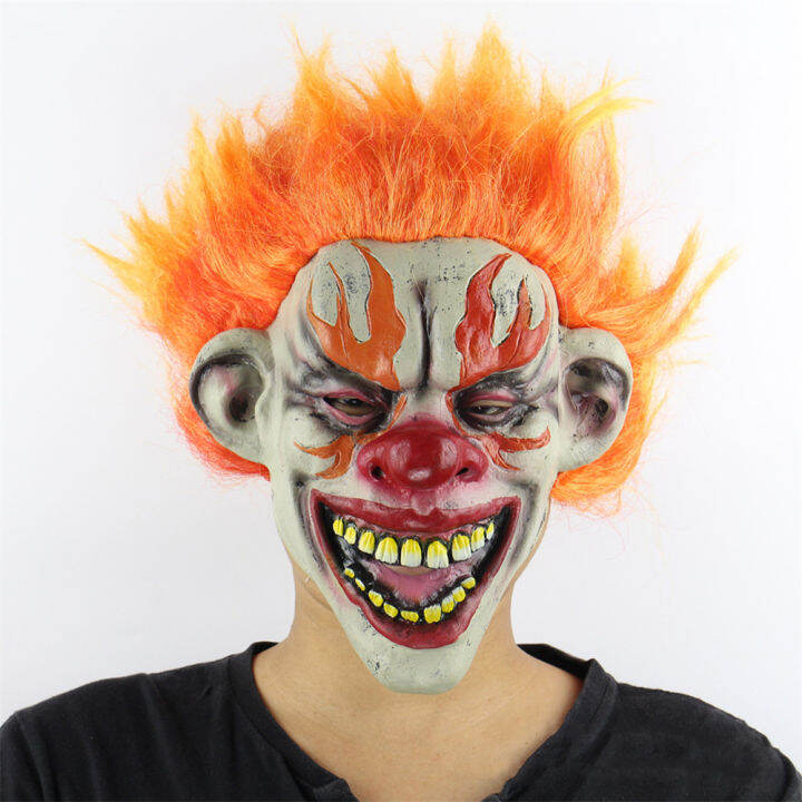 joker-latex-with-hair-terrifier-clown-หน้ากากคอสเพลย์สยองขวัญ-full-head-ชุดฮาโลวีนอุปกรณ์เสริม-carnival-party-props