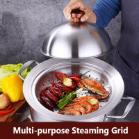 304 Stainless Steel Thick Steamer With Cover Steaming Rack Kitchen Cooking Pot Steam Pot For Steamed Fish Head Buns Crab Seafood