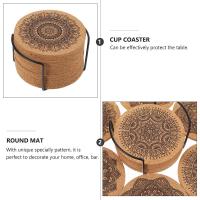 1 set Creative Nordic Mandala Design Round Shape Wooden Coasters with Rack(1*Rack and 12 Coasters) coasters in holder set