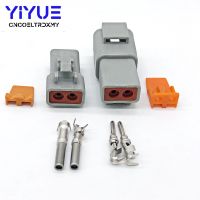 ][= Deutsch DTP 2 4 Pin Gray Male Female Waterproof Electrical Auto Connectors Plug DTP06-4S DTP04-4P