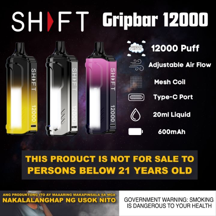 Authentic Store SHIFT Gripbar 12000 Puffs Disposable With Lanyard ...