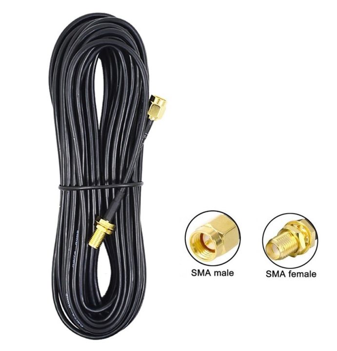 สายอากาศ-4g-3g-rp-sma-male-to-female-3g-4g-lte-antenna-connector-extension-cable-ยาว-10-เมตร