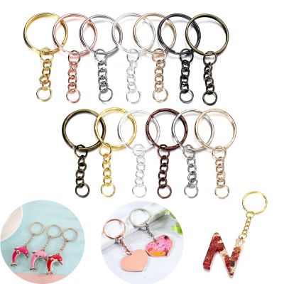 10Pcs/Pack Key Ring Key Chain Gun Black Round Split Keychain Keyrings With Jump Ring For DIY Jewelry Crafts Making Accessories Key Chains