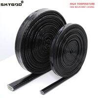 1/5m Diameter 4~30mm High Temperature Resistant Fiberglass Tube Silicone Resin Coated Glass Fiber Braided Fireproof Sleeve