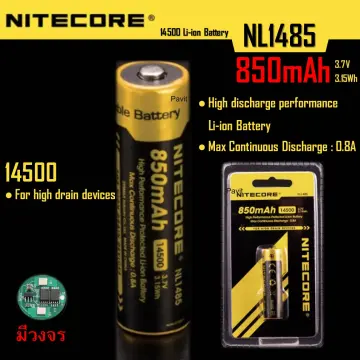 NITECORE NL1485 850mAh 14500 High Performance Li-ion Rechargeable