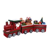 Santa Claus Decoration Train Sculpture Decoration Resin Crafts Christmas Gifts Home Living Room Desktop Decoration