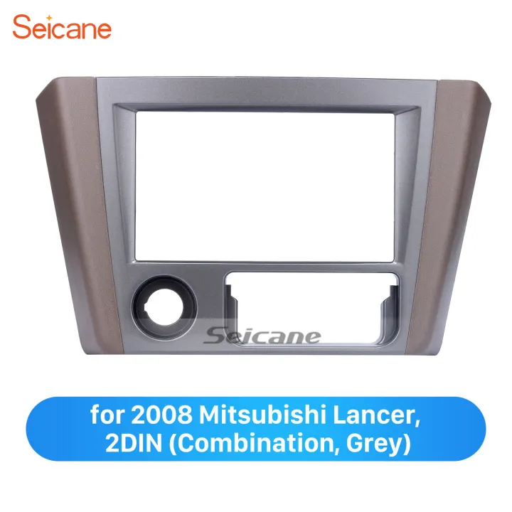 Seicane Grey Double Din Car Dashboard Spacer for 2008 Mitsubishi Lancer