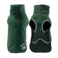 ✳♘ Fleece Dog Jacket Spring Warm Dog Clothes for Small Medium Large Dogs Reflective Windproof Outdoor Pet Coat Elastic Belly Corgi